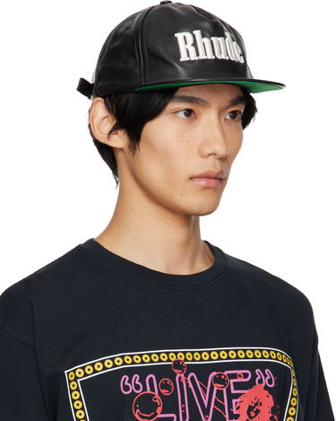 Шапка с козирка Rhude Rhude Logo Leather Cap Черно | RHPF25HA01459, 1