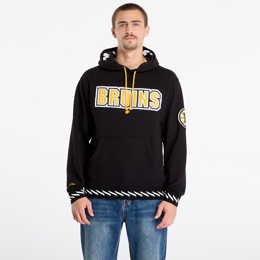 Суитчър Mitchell & Ness Mitchell & Ness NHL Playmaker Fleece Hoodie Vintage Logo Bruins Черно | TH11148-BBNBLCK