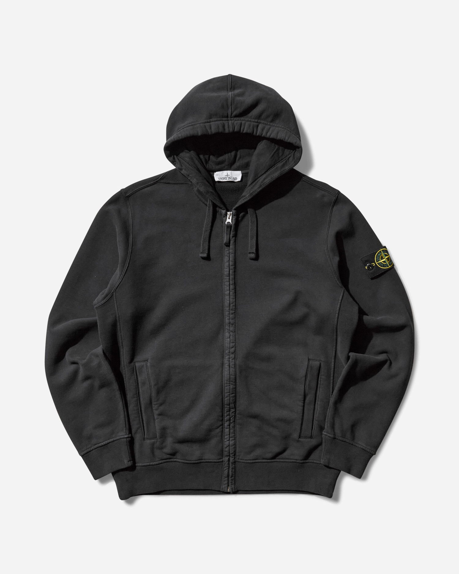 Суитчър Stone Island Garment Dyed Zip Hoodie Черно | K2S15-6100067-S0A20 V0029, 1
