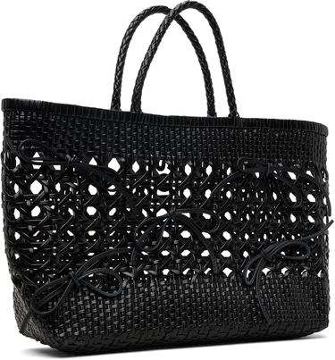 Голяма пазарска чанта OSOI Biscuit Woven Tote with Bow Details Черно | 25SB06005001, 1