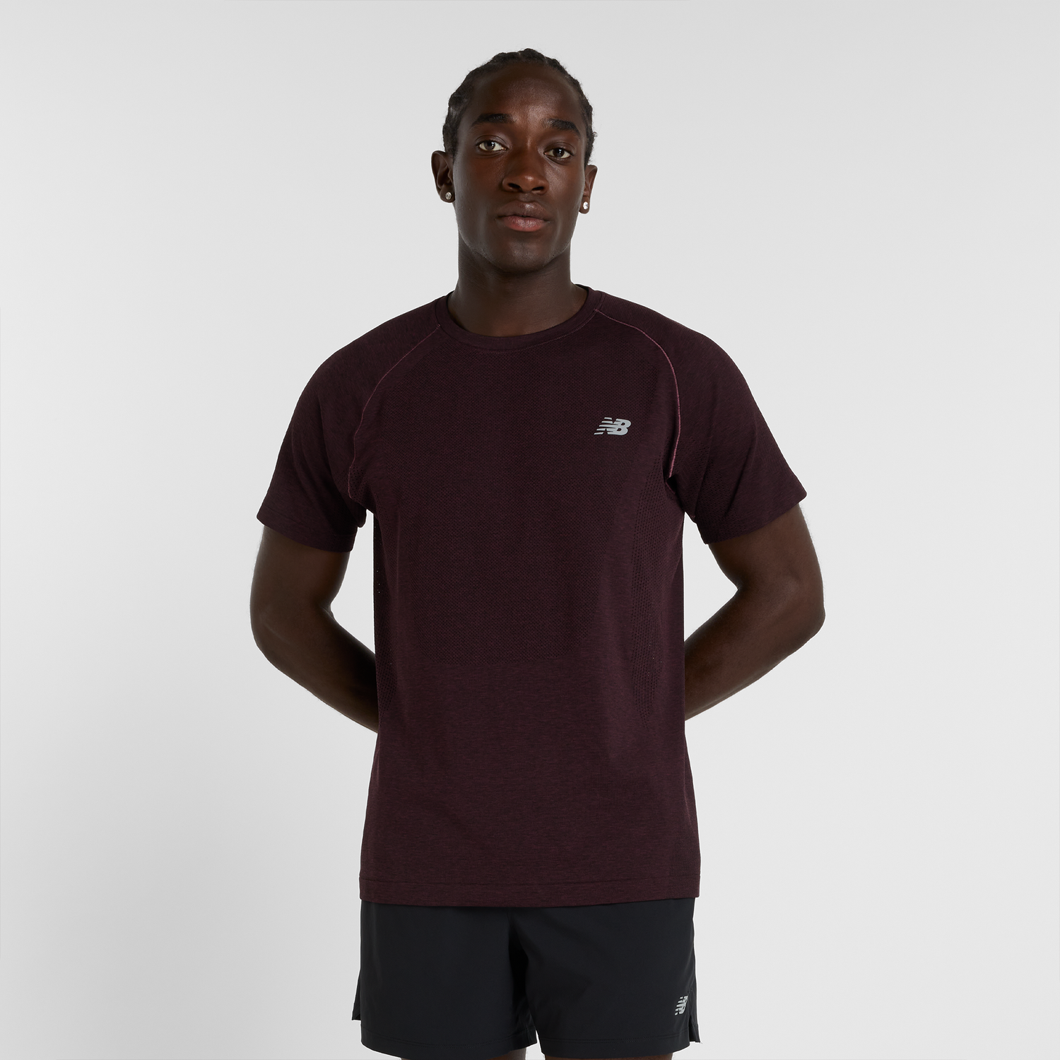 Тениска New Balance Men's Short Sleeve Running T-Shirt Бургунди | NBMT41080FDP, 0