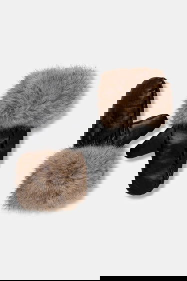 Ръкавици STAND STUDIO Jane Leather Mittens with Faux Fur Cuffs Черно | 66564.9398, 0
