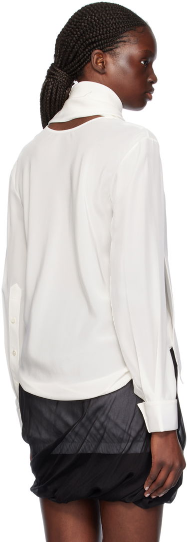 Риза Helmut Lang Helmut Lang Scarf Neck Blouse Бяло | O01HW522, 2