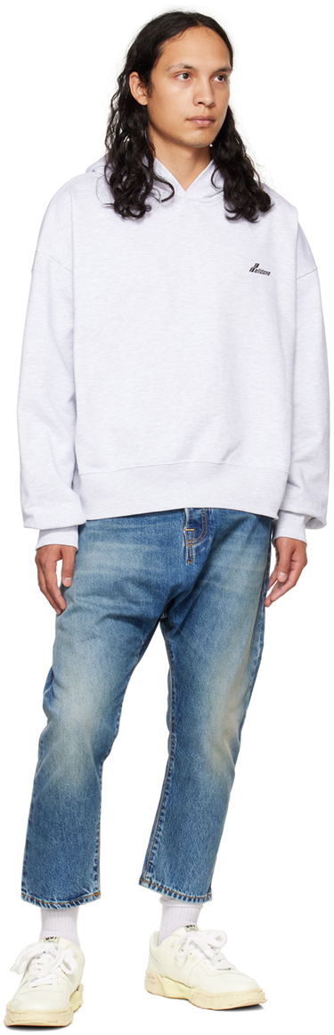 Суитчър We11done We11done Lettering Symbol Hoodie Сиво | WD-TH3-22-840-U-GY, 3