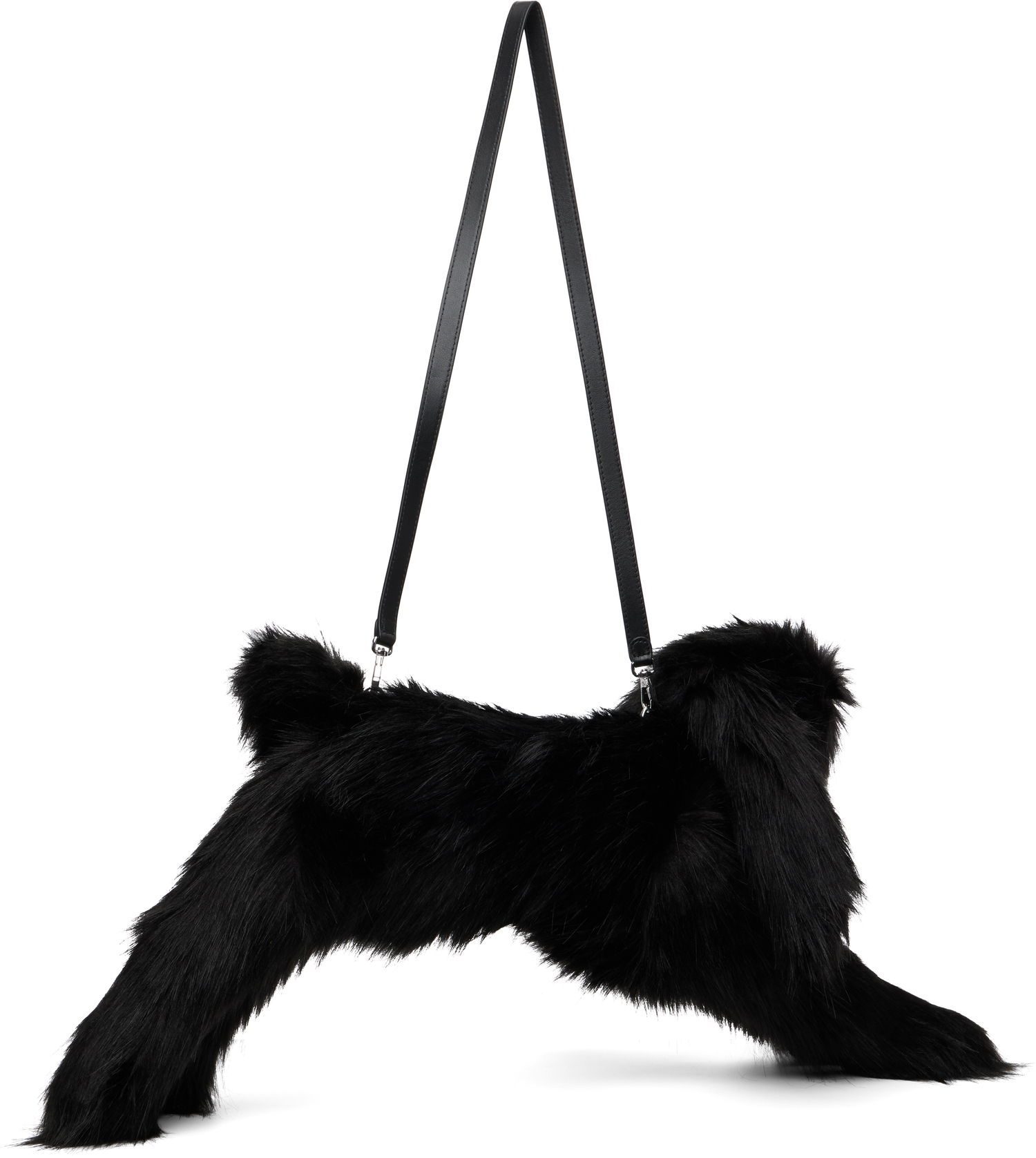 Чанта през рамо Simone Rocha Simone Rocha Faux Fur Hare Crossbody Bag Черно | BAG197B 0815, 1
