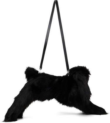 Чанта през рамо Simone Rocha Simone Rocha Faux Fur Hare Crossbody Bag Черно | BAG197B 0815, 1