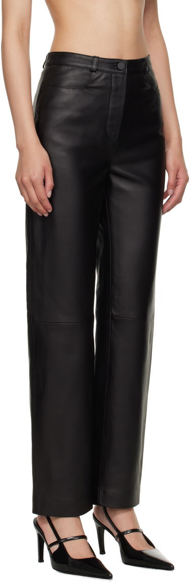 Панталони Loulou de Saison Cobe Paneled Straight-Leg Leather Pants Черно | COBE, 1