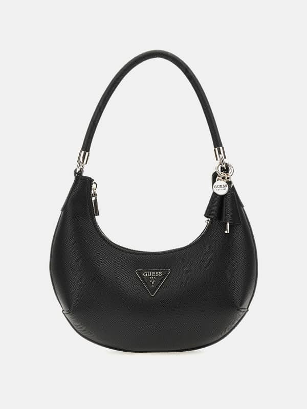 Чанта през рамо GUESS Gizele Saffiano Hobo Bag Черно | HWVG9195010, 0