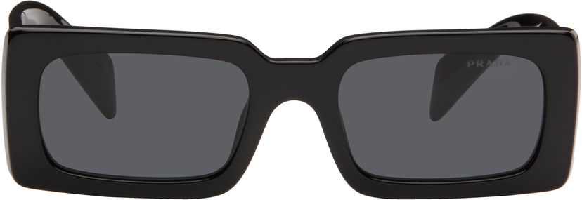 Слънчеви очила Prada Rectangle Acetate Sunglasses With Script Logo Черно | 0PR A07S 8056597946551