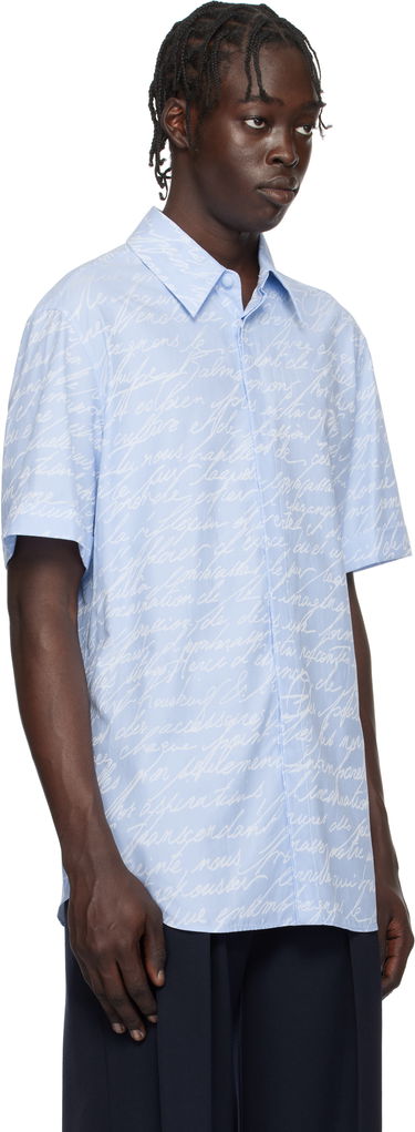 Риза Balmain Love Letter Print Shirt Синьо | EH1HL028CF82, 1