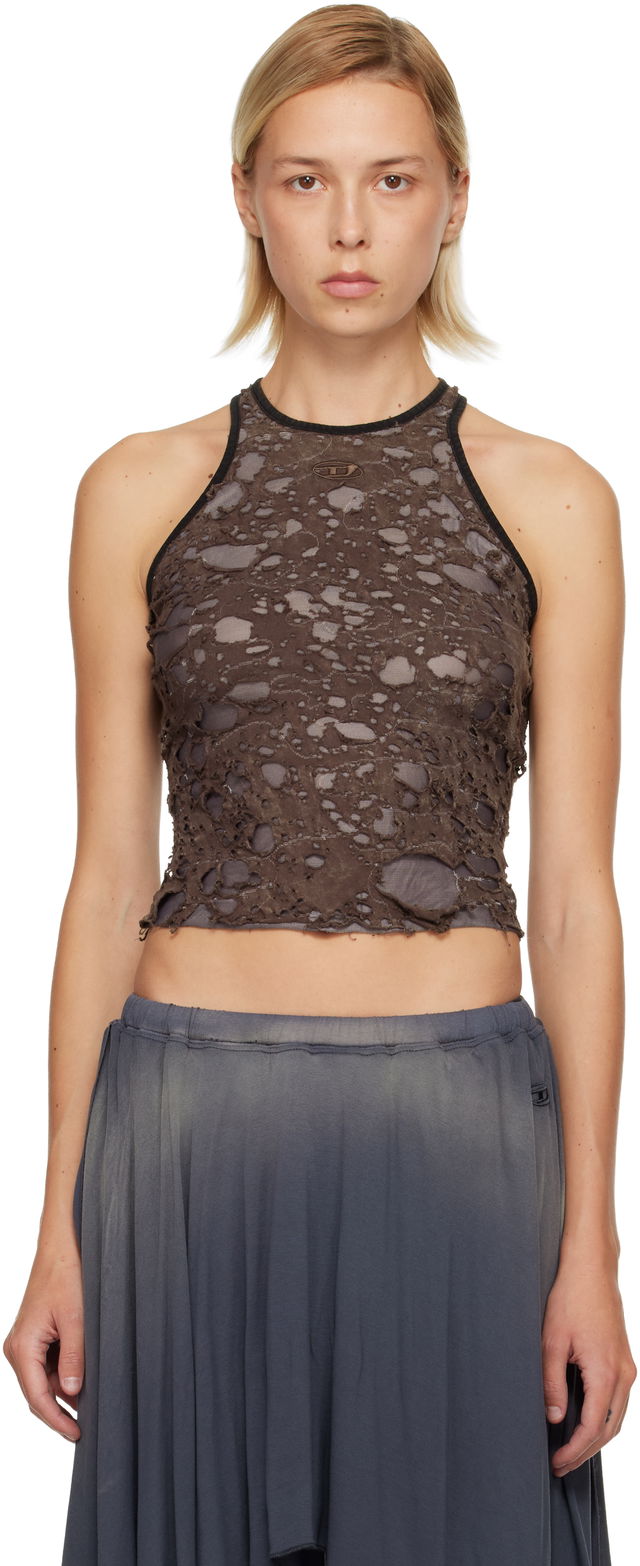 Destroyed Layered Halter Tank Top