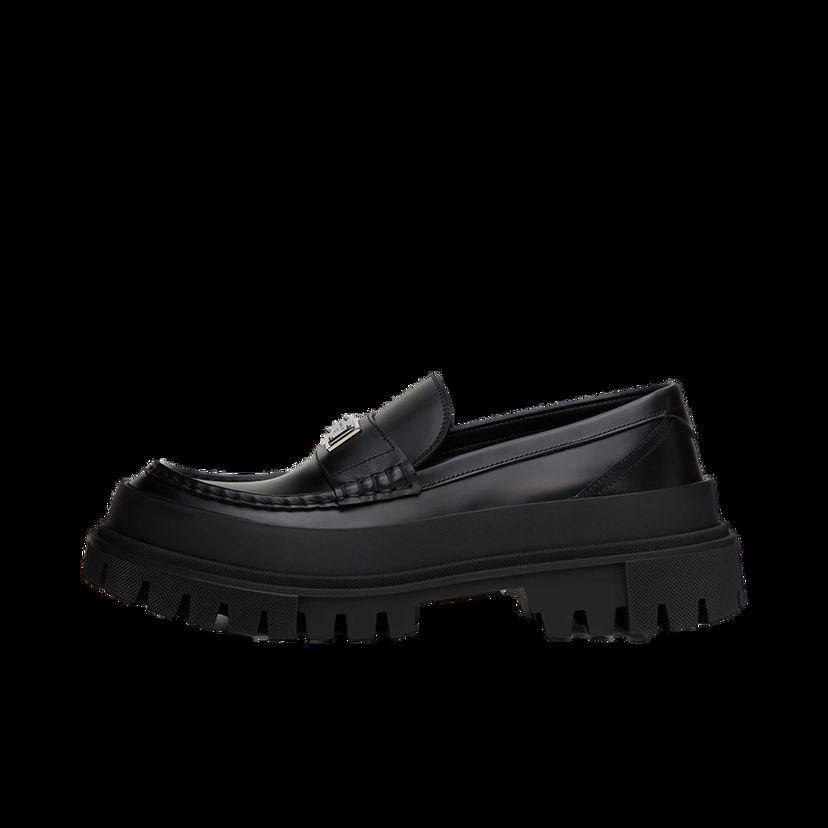 Кецове и обувки Dolce & Gabbana Black Hi-Trekking Loafers Черно | A30170AI027