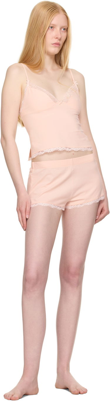 Пижама SKIMS SKIMS Cotton Jersey Lace Cami and Shorts Set Розово | TP-CAM-8070W, 3