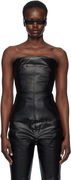 Rick Owens Hollywood Coated Stretch Denim Bustier Top