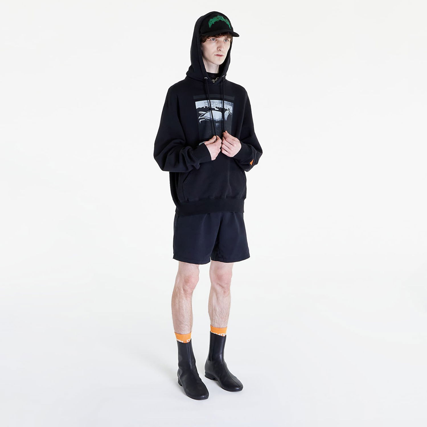 Суитчър HERON PRESTON Misprinted Heron Hoodie Черно | HMBB024S23JER0051010, 1