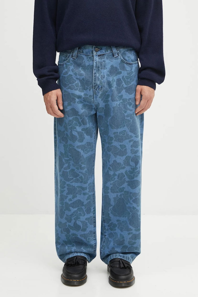 Дънки Carhartt WIP Patterned Duck Landon Pant Jeans Синьо | I033755.2I235
