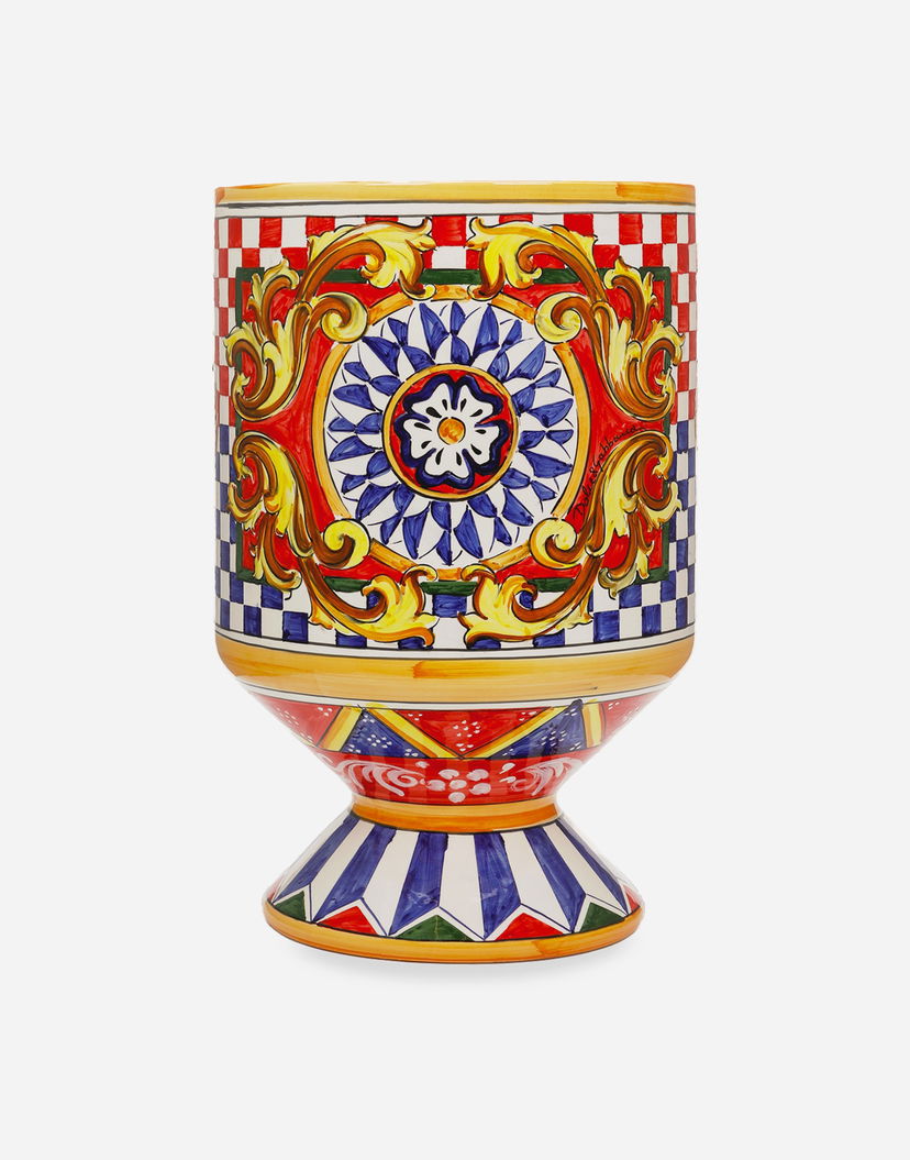 Домашен декор Dolce & Gabbana Dolce & Gabbana Carretto Print Ceramic Vase Многоцветен | TCC031TCAC0UC068