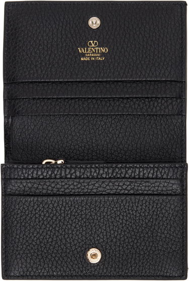Портфейл Valentino Valentino Garavani Rockstud Grainy Calfskin Small Wallet Черно | 6W2P0P39VSH, 2