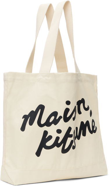 Голяма пазарска чанта MAISON KITSUNÉ Maison Kitsuné Handwriting Tote Bag Черно | OW05124WW9042, 3