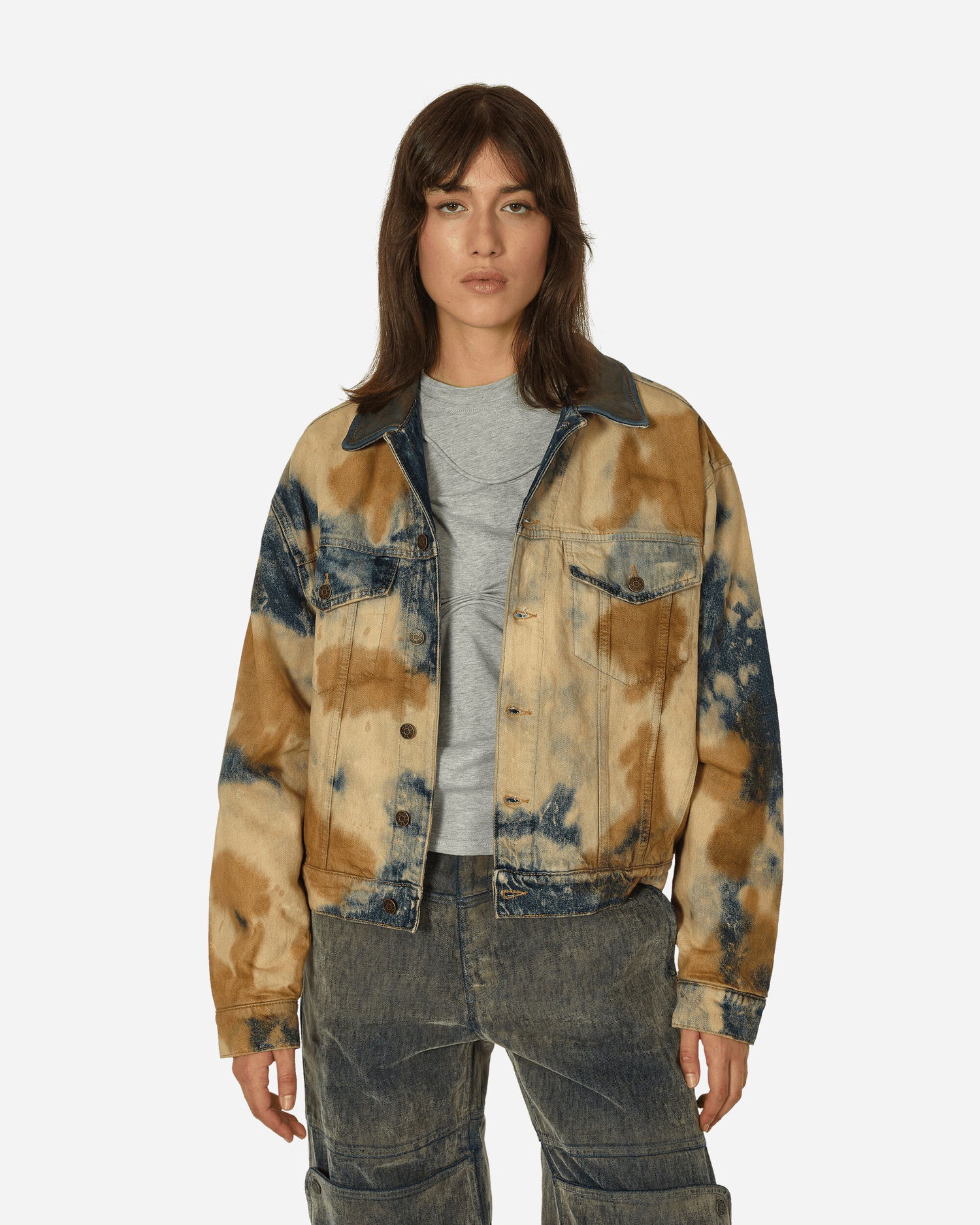 Яке GUESS Bleached Denim Jacket Acid Savas Wash Многоцветен | M3BU97D4S12 F33D, 0