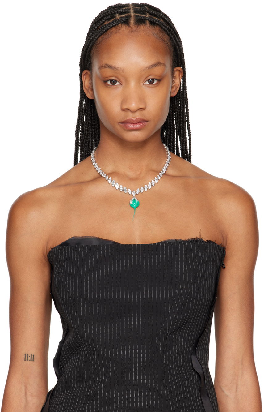 Колие Ottolinger Ottolinger Dip Diamond Necklace Зелено | 2500612, 1