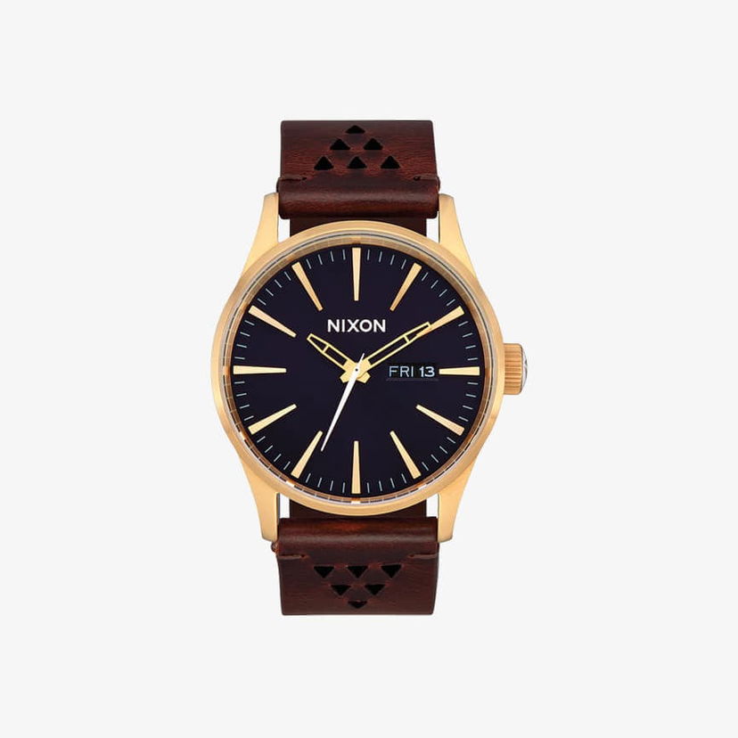 Часовник Nixon Sentry Leather Watch Gold/ Indigo/ Brown Universal Кафяво | A1055033