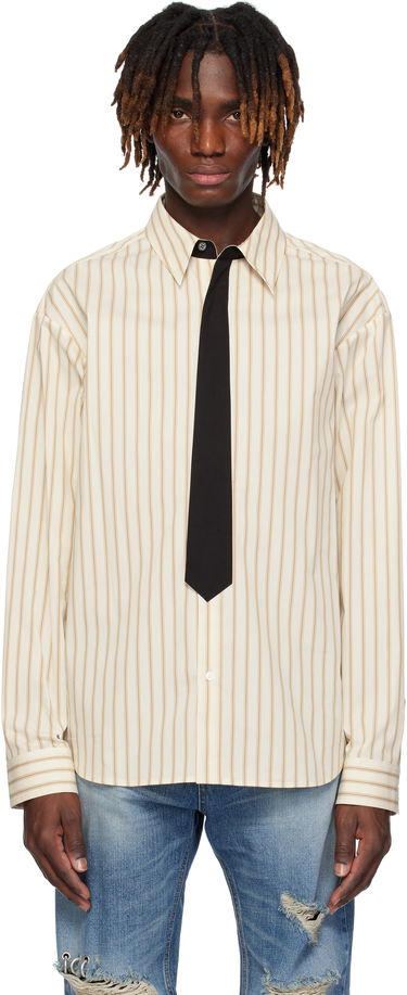 Риза We11done We11done Necktie Striped Shirt Бежово | WD-SH0-25-161-M-BG, 0