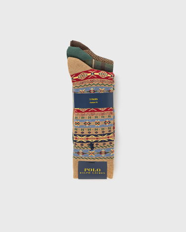 Чорапи Polo by Ralph Lauren 3 Pairs Custom Fit Patterned Crew Socks Многоцветен | 449P04702001, 1