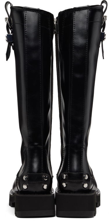 Кецове и обувки GANNI Knee-High Buckle Strap Lug Sole Boots Черно | S3022, 1