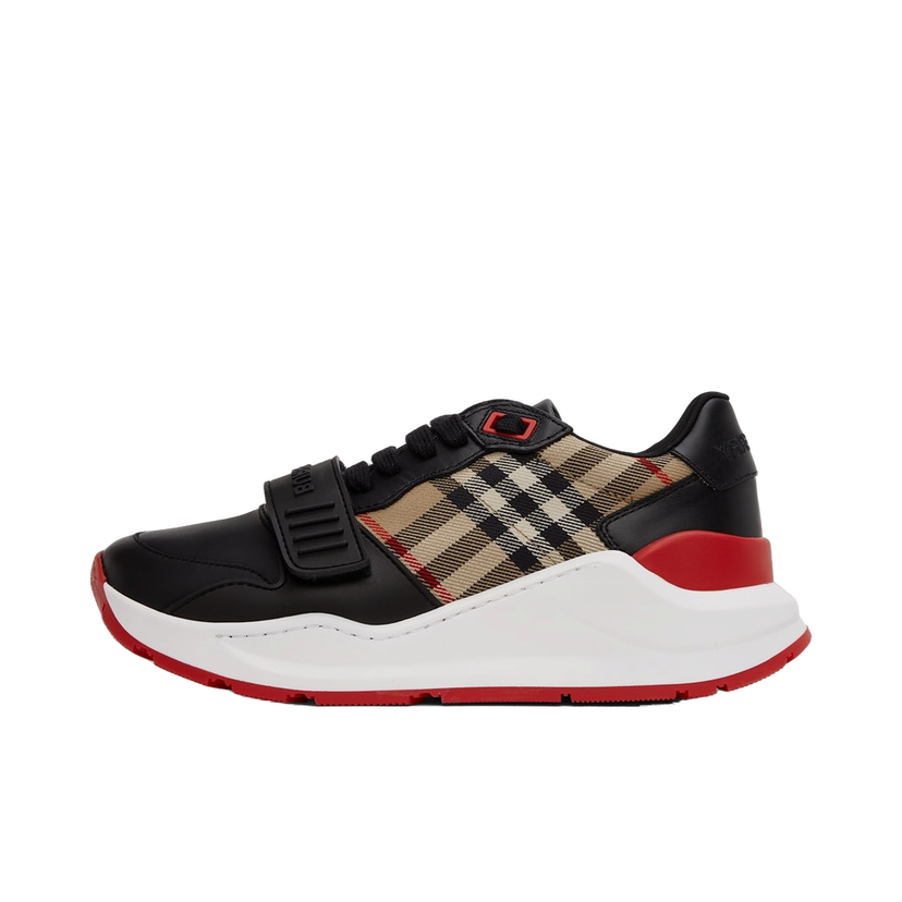 Кецове и обувки Burberry Leather Vintage Check Sneakers 'Black' Черно | 8038184