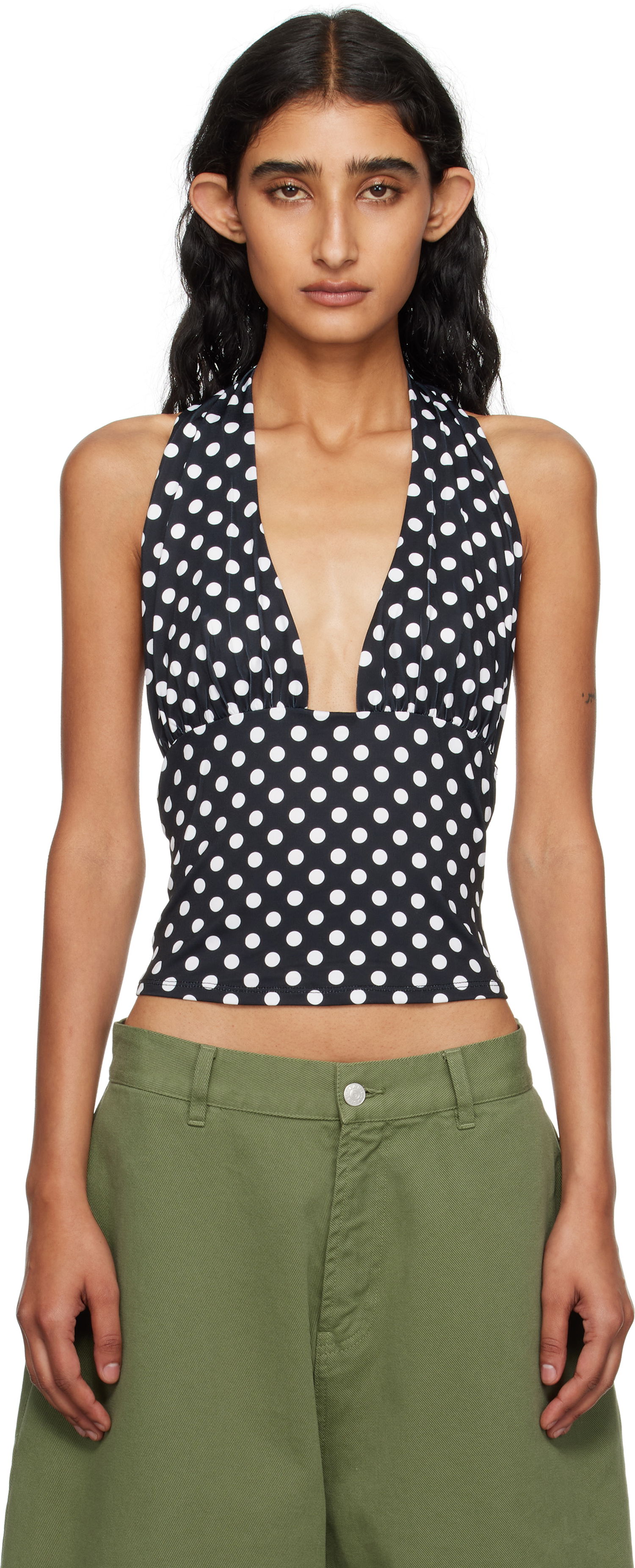 Потник Miaou Miaou Mathilde Polka Dot Halter Top Черно | 7189VISBWP, 0