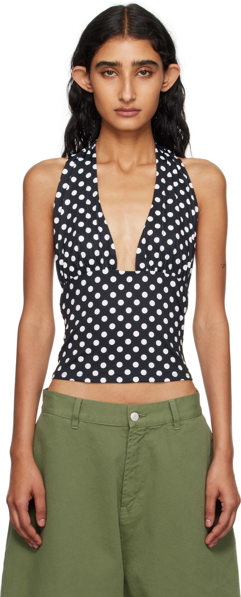 Потник Miaou Miaou Mathilde Polka Dot Halter Top Черно | 7189VISBWP