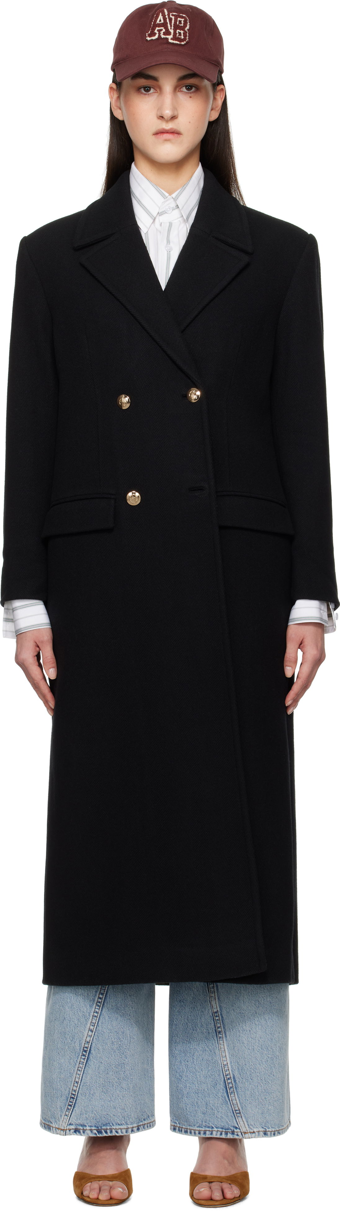 Палта Anine Bing Anine Bing Raleigh Double-Breasted Coat Черно | A-01-10456-BLK1, 0