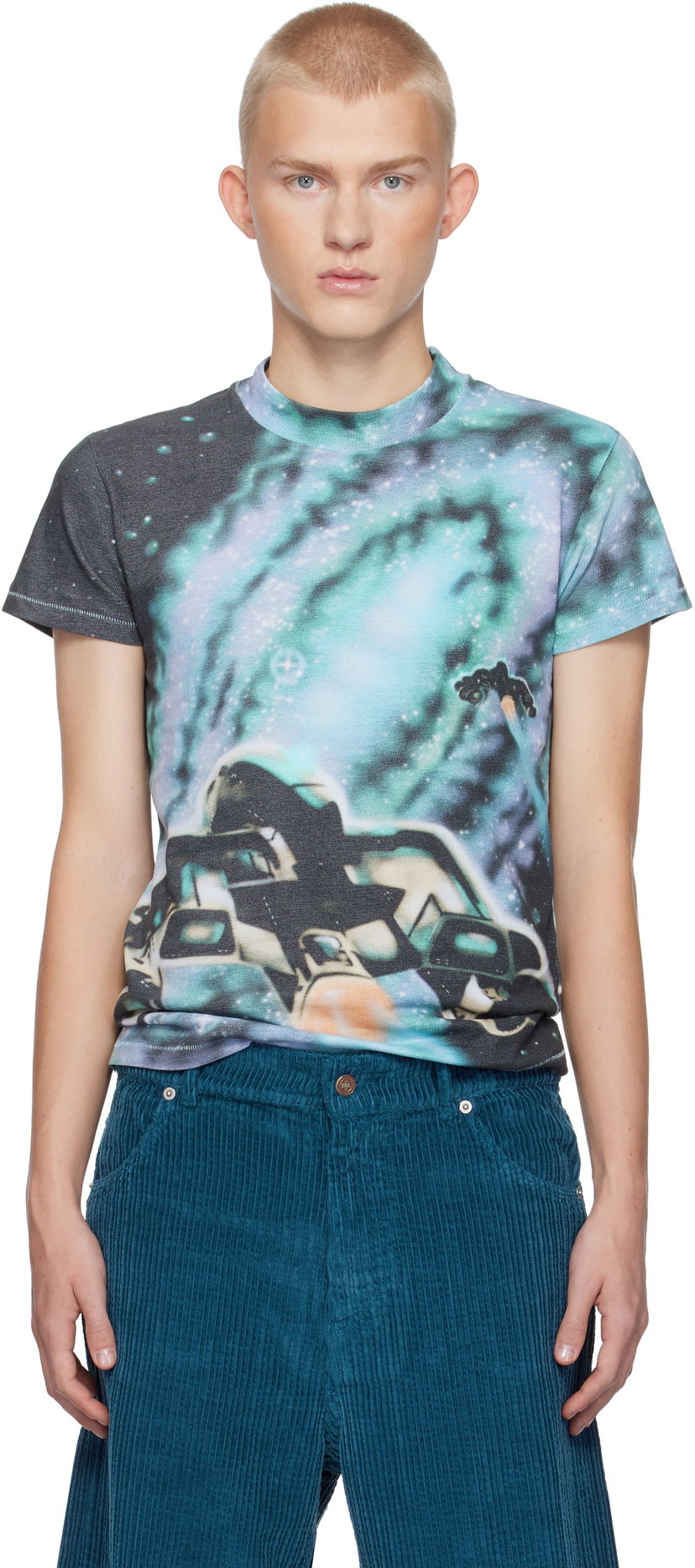 Тениска ERL ERL Space Graphic T-Shirt Синьо | ERL09T003