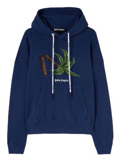 Суитчър Palm Angels Broken Palm Hoodie Тъмно синьо | PMBB058S22FLE0174655