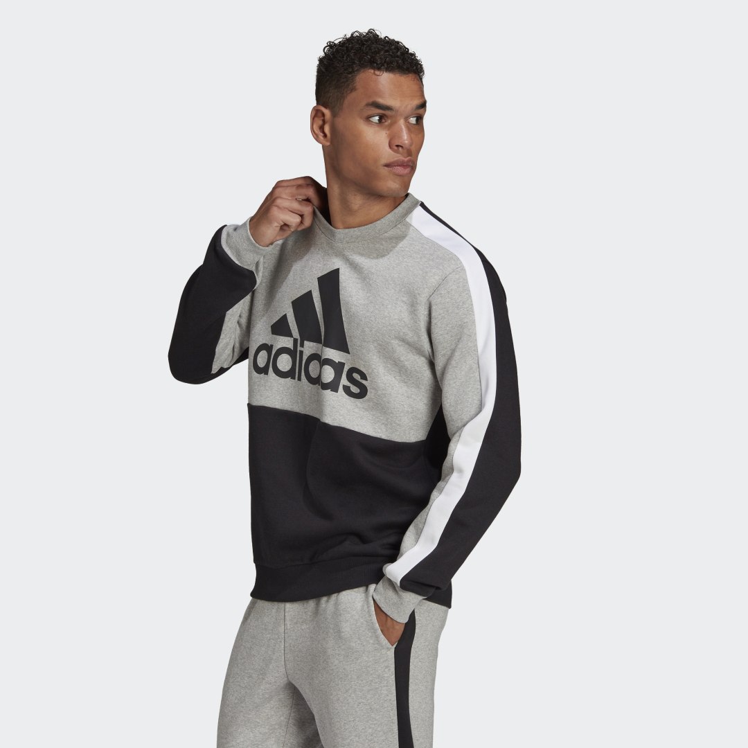 Суитчър adidas Originals Essentials Colorblock Fleece Сиво | HE4333, 1