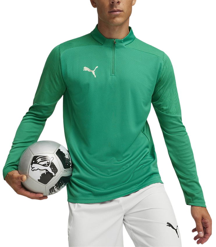 Тениска Puma teamFINAL Training 1/4 Zip Top Зелено | 658551-05