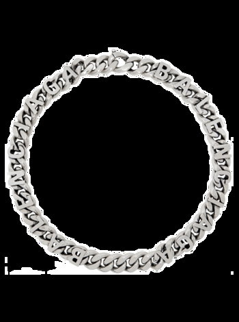 Balenciaga Gunmetal Chain Logo Necklace 748011 TZ99I
