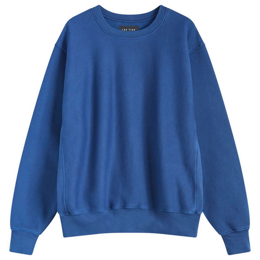 Суитчър LES TIEN Heavyweight Crop Crew Sweatshirt Синьо | CF-1003-PD-WBL