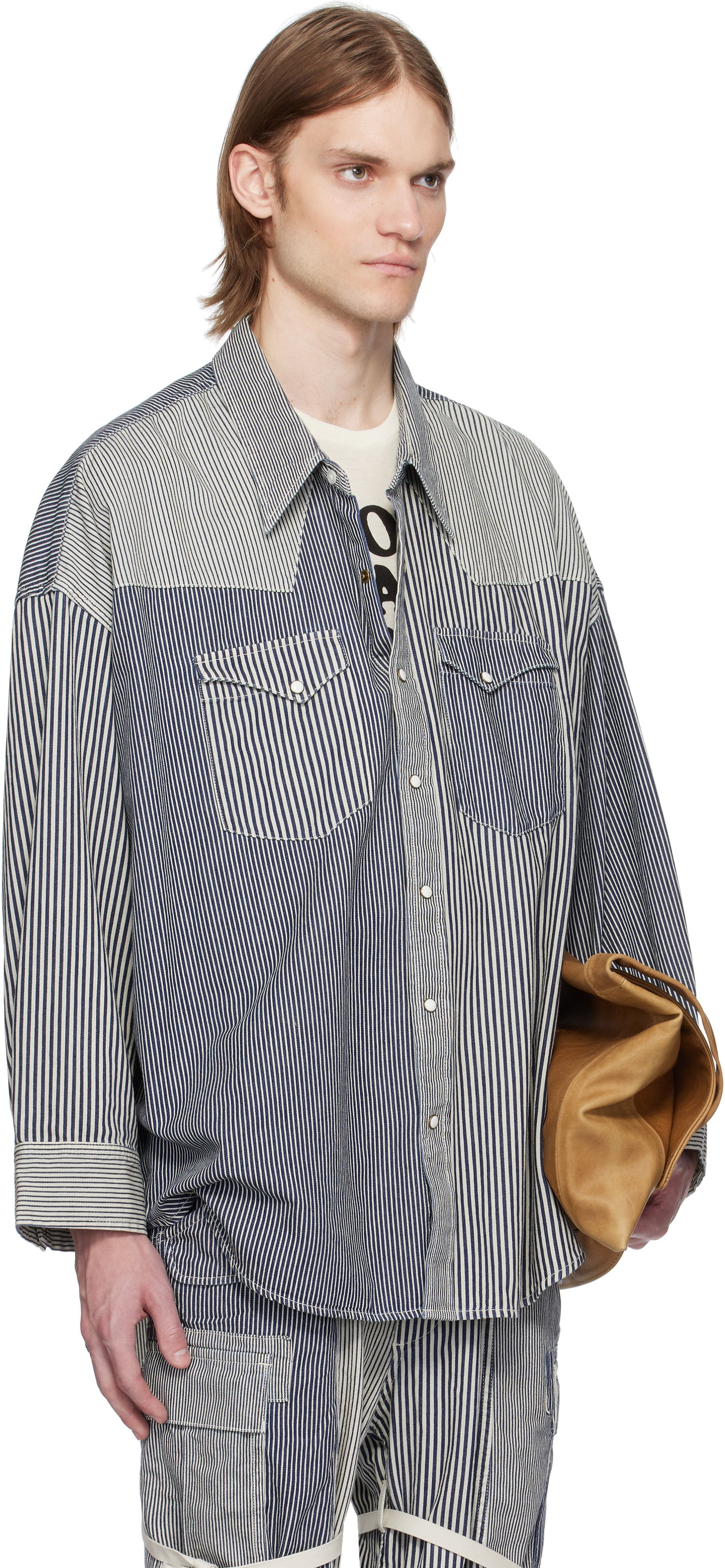 Риза R13 R13 Oversized Cowboy Shirt Синьо | R13MD028-D212A, 1