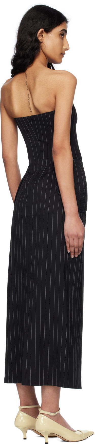 Pокля Jean Paul Gaultier Jean Paul Gaultier 'The Long Bustier' Pinstripe Midi Dress Черно | 25/33-F-RO333-C074-0001, 2