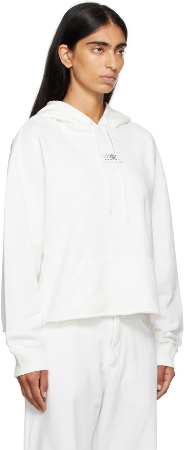 Суитчър Maison Margiela MM6 Maison Margiela Logo Patch Cropped Hoodie Бяло | S52GU0234 M25025, 1