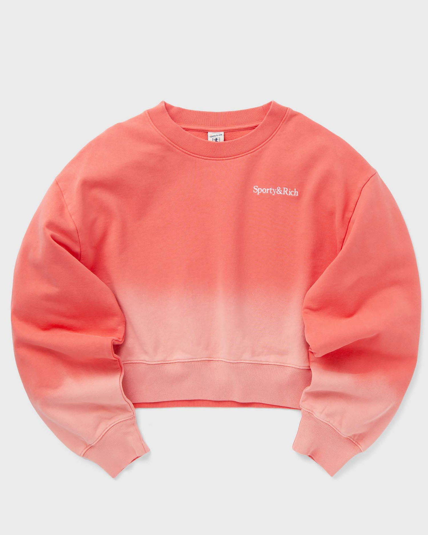 Суитчър Sporty & Rich Serif Logo Embroidered Cropped Dip Dye Crewneck Sweatshirt Розово | WS065S413SP, 0