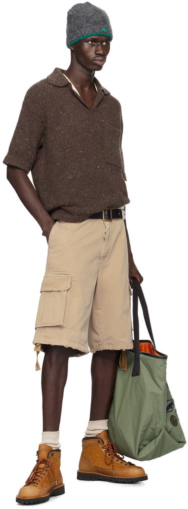 Къси панталони ERL Classic Distressed Cotton Cargo Shorts Бежово | ERL09P005, 4