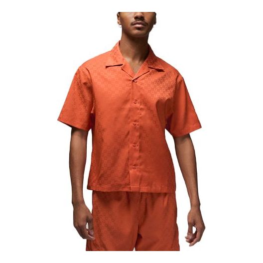 Риза Jordan Essentials Short Sleeve Button-Down Shirt Оранжево
 | DX9682-812, 0
