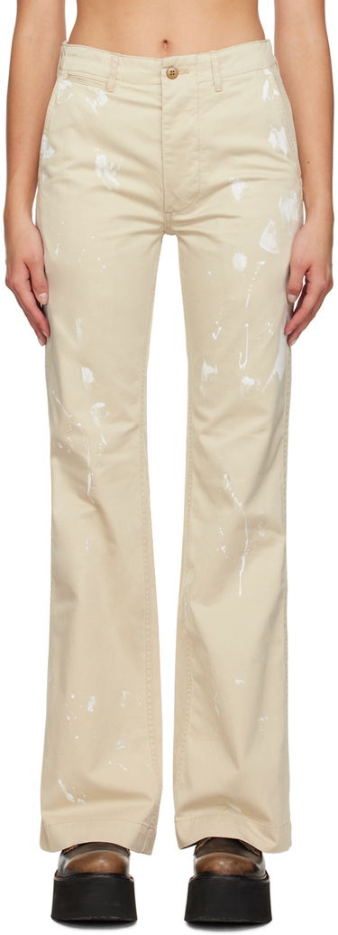 Панталони R13 R13 Jane Paint Splatter Trousers Бежово | R13WR175-R258D, 0