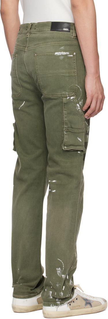 Дънки AMIRI AMIRI Army Logo Painted Slim Workman Jeans Зелено | AMDNSM1018, 2