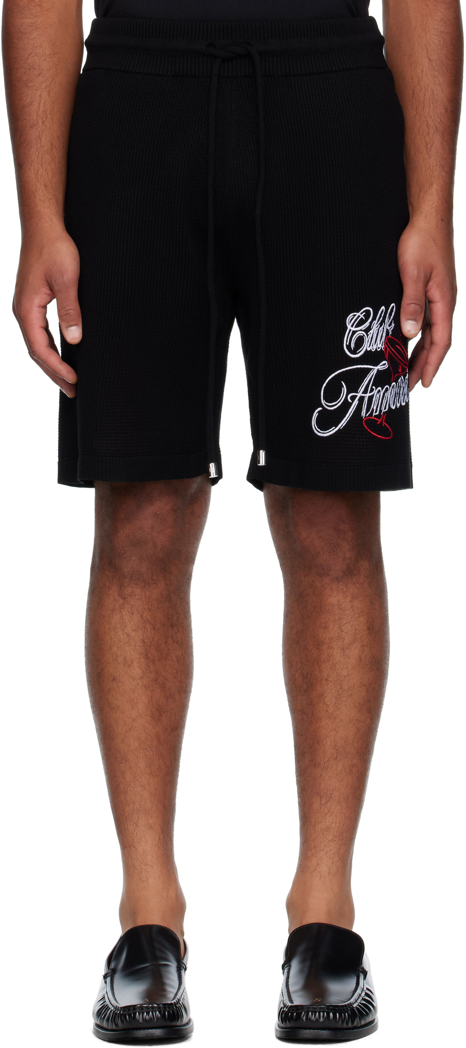 Къси панталони AMIRI AMIRI 'Club Amiri' Crochet Shorts Черно | AMKNSH1043, 0