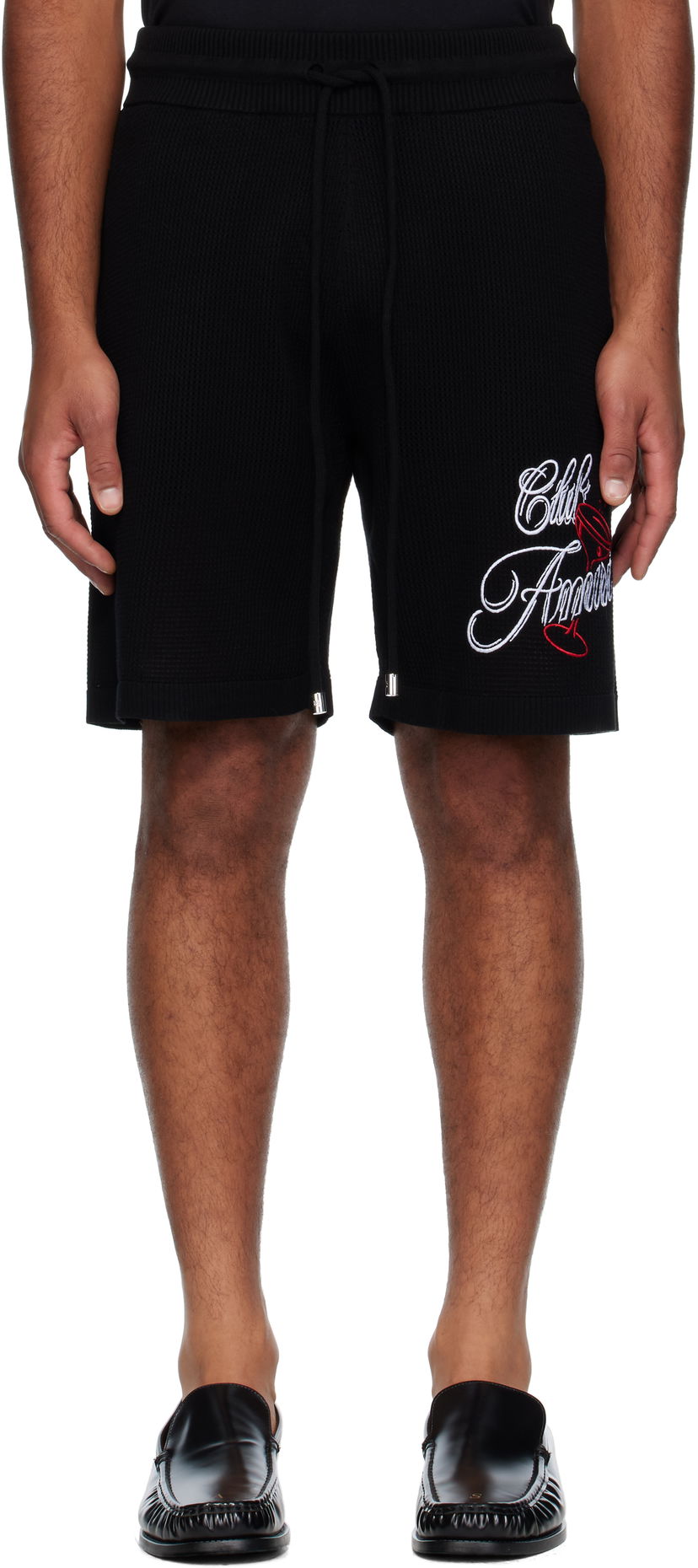 Къси панталони AMIRI AMIRI 'Club Amiri' Crochet Shorts Черно | AMKNSH1043