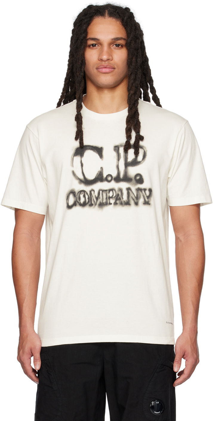 Тениска C.P. Company Blurry T-Shirt Бяло | 14CMTS348A-005431G, 0